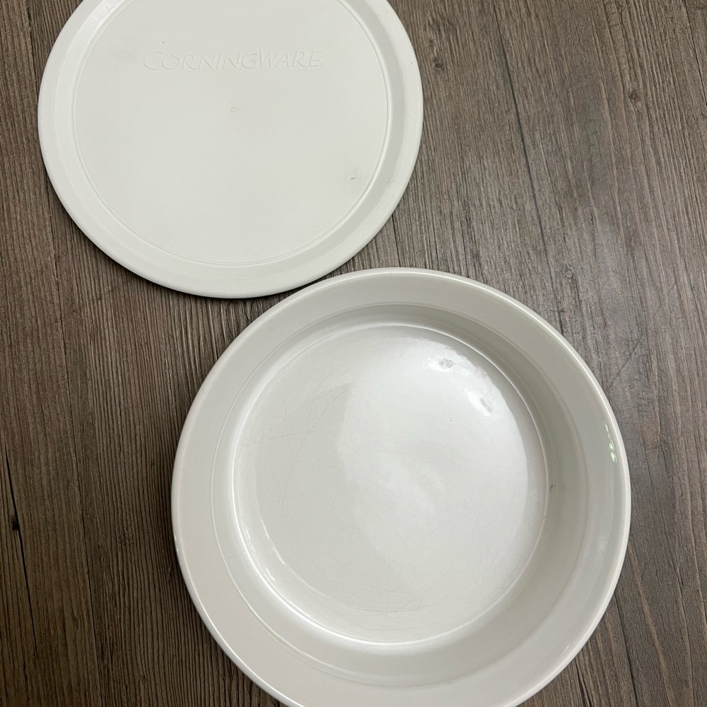 Corningware French White 24 Oz. Stoneware Casserole Baking Dish With Storage Lid